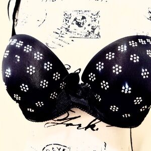 Aerie 34D Black Bra with Sparkling Rhinestone Accents